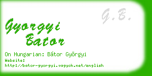 gyorgyi bator business card